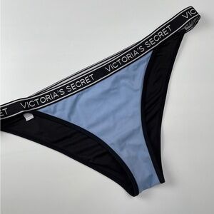 Victoria's Secret Black and Blue Lilac Bikini Bottom